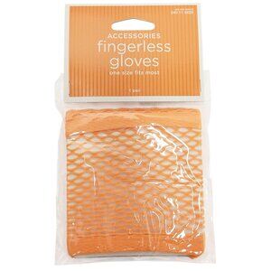 TWO PAIR Fishnet Fingerless Gloves Wristlets Orange Green